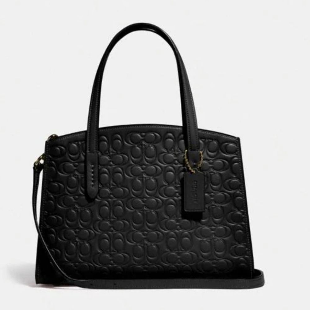 Coach Signature Charlie 28 Leather Shoulder Bag
